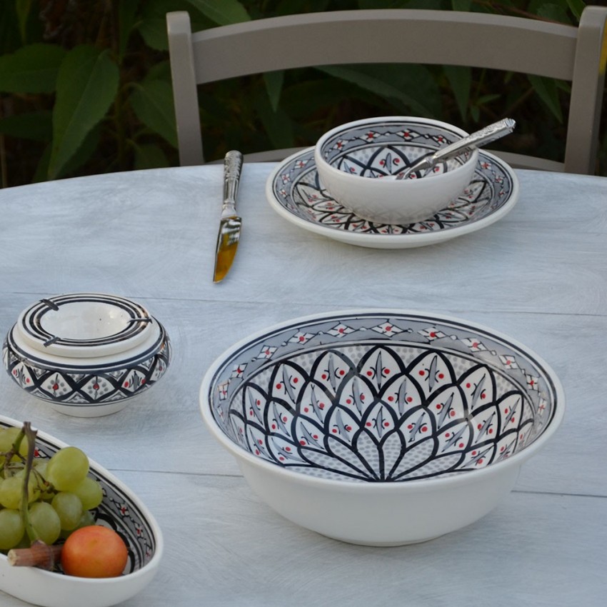 Service à salade de fruits Bakir gris - 8 pers