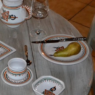 Plat octogonal Khelel beige - L 15 cm