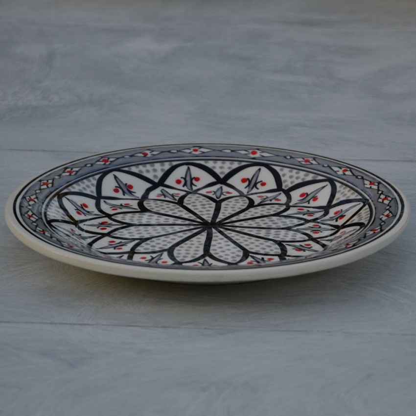 Lot de 6 assiettes plates Bakir gris - D 24 cm