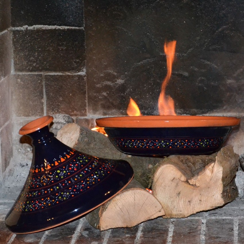 Tajine Marrakech Bleu Nuit - D 31 cm traditionnel