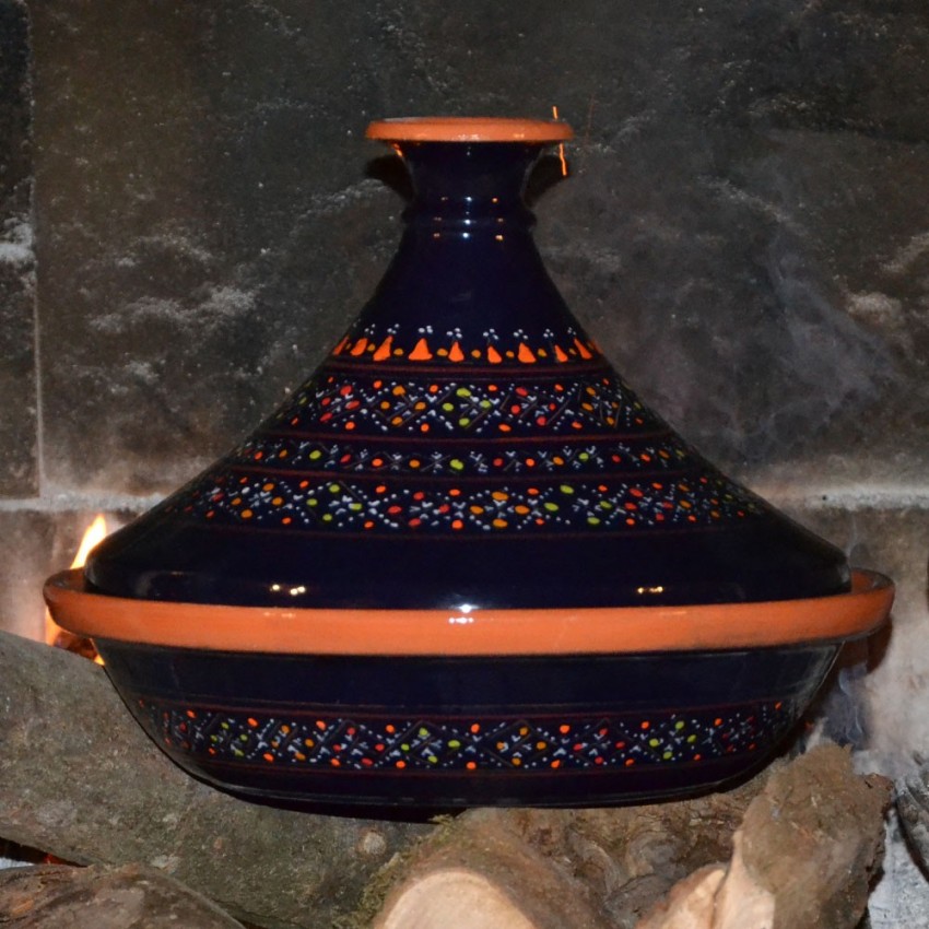 Tajine Marrakech Bleu Nuit - D 31 cm traditionnel