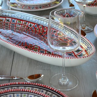 Plat ovale Bakir rouge - L 53 cm