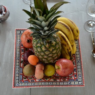 Assiette carrée Bakir rouge - Larg 30 cm