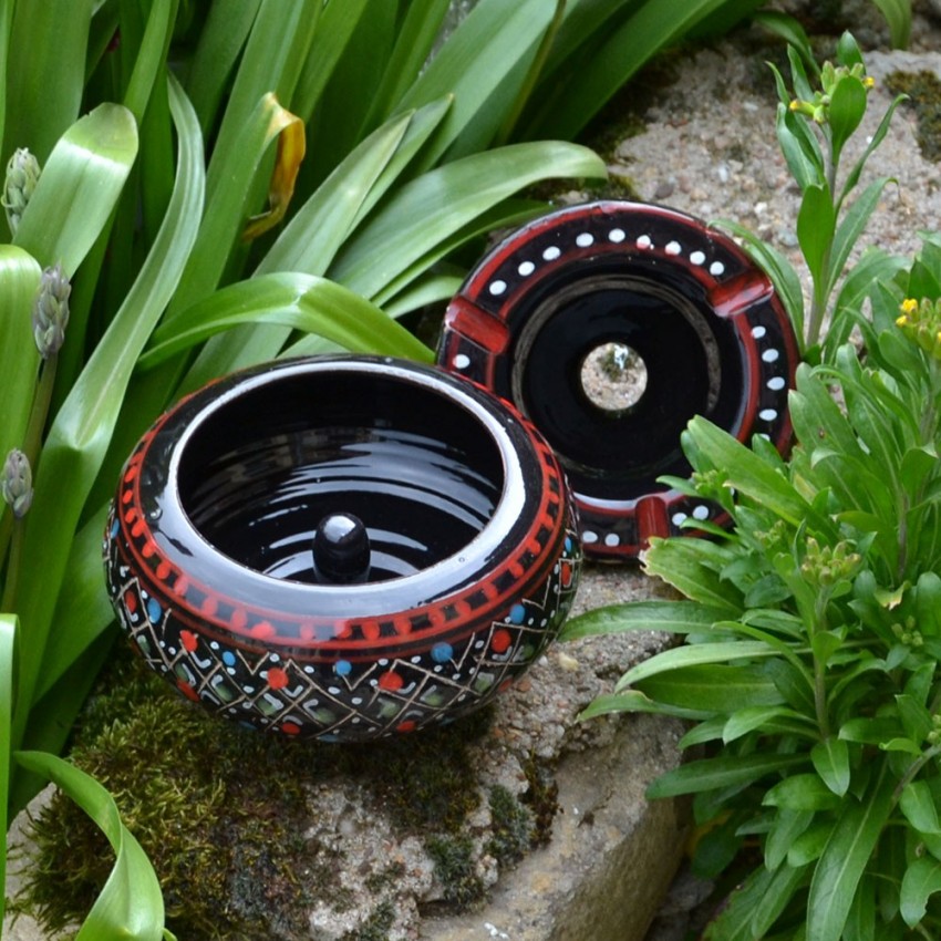 Cendrier anti fumée Marrakech noir- Moyen modèle