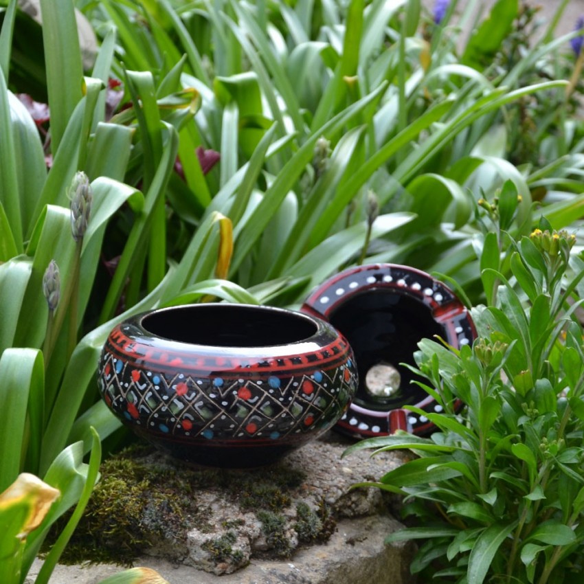 Cendrier anti fumée Marrakech noir- Moyen modèle