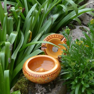 Cendrier anti fumée Marrakech jaune moutarde- Moyen modèle