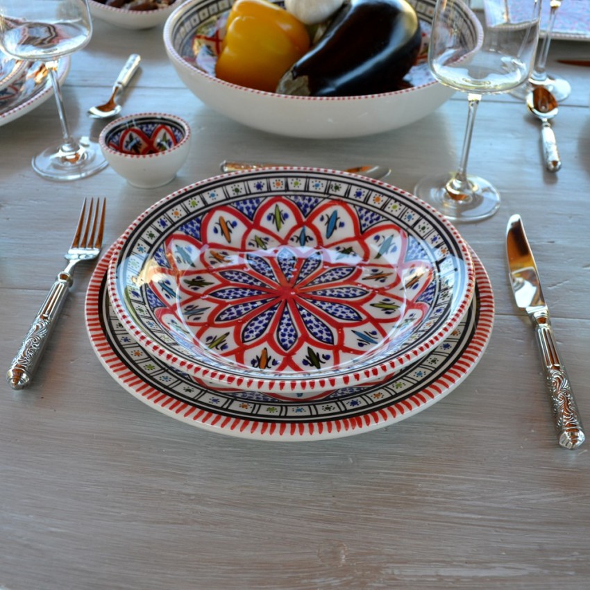 Assiette creuse Bakir rouge - Diam 24 cm