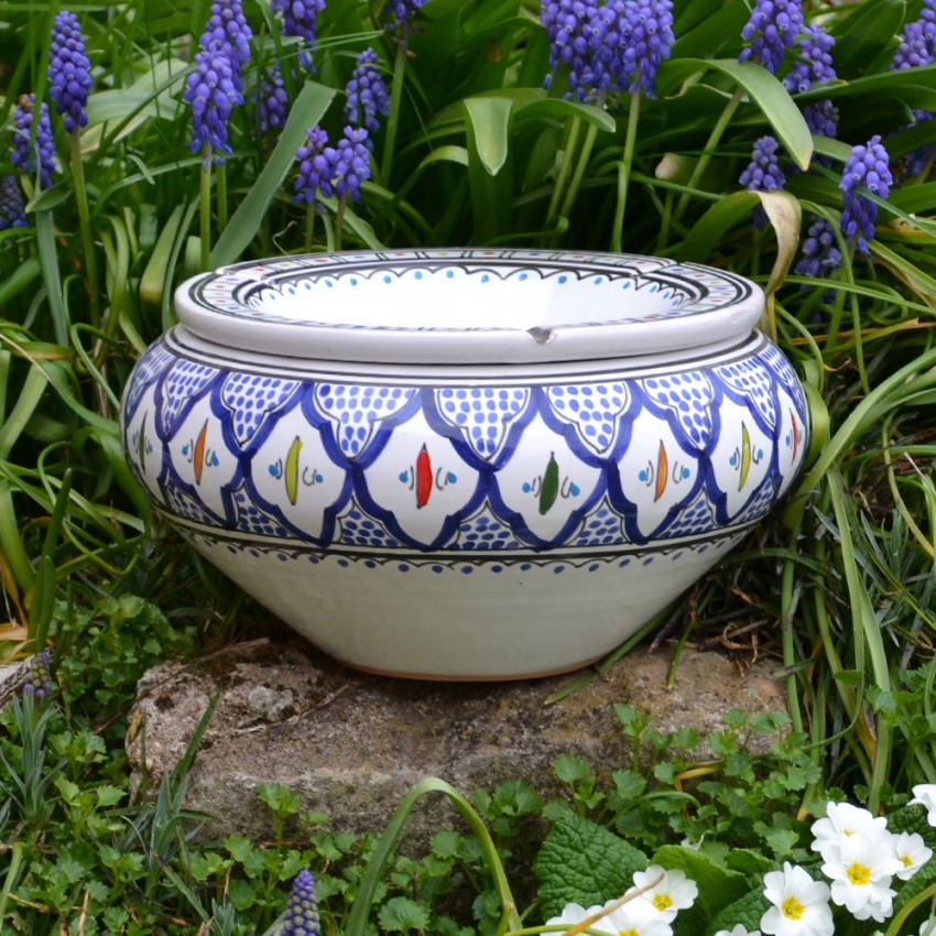 Cendrier marocain Bakir Bleu - Très Grand modèle