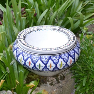 Cendrier marocain Bakir Bleu - Très Grand modèle