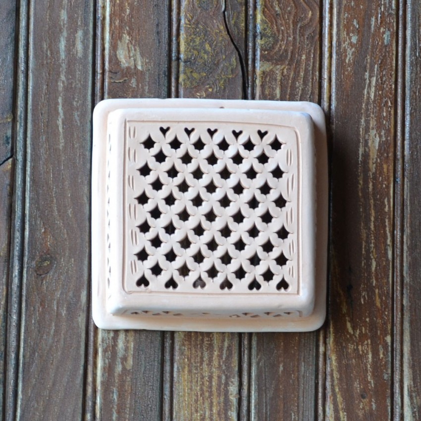 Applique Murale Carrée en Terre Cuite