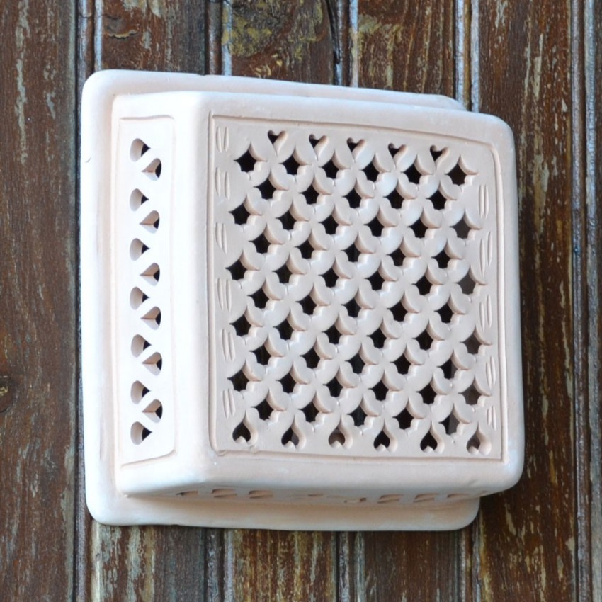 Applique Murale Carrée en Terre Cuite