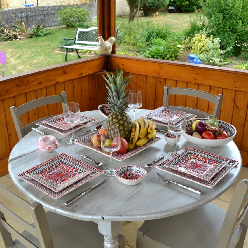 Assiette carrée Bakir rouge - Larg 30 cm