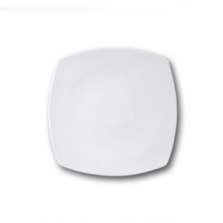 Assiette carrée en porcelaine blanche - L 24 cm