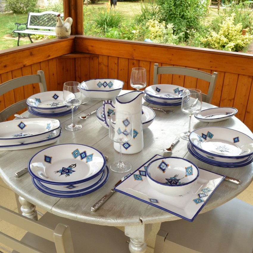 Assiette creuse Khelel bleu - D 24 cm
