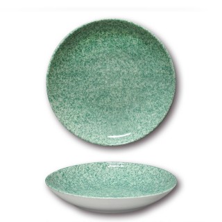 Assiette à couscous porcelaine colorée - D 26 cm - Granito vert