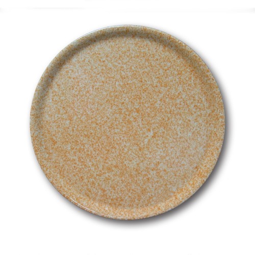 Assiette à pizza porcelaine colorée - D 31 cm - Moucheté beige