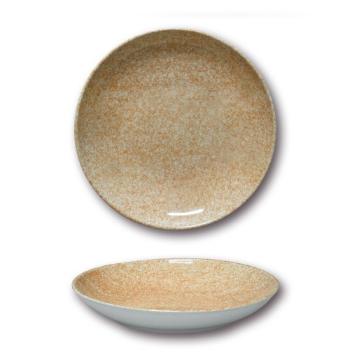 Assiette à couscous porcelaine colorée - D 26 cm - Moucheté beige