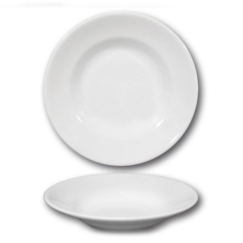 Lot de 6 assiettes creuses porcelaine blanche - D 23,5 cm - Tivoli