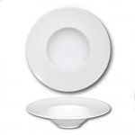 Lot de 6 assiettes à risotto en porcelaine blanche - D 27,5 cm - Napoli