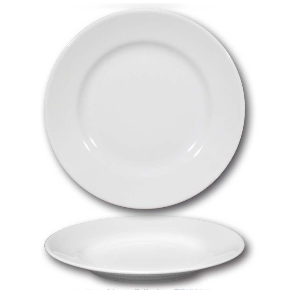 Aulica - Lot de 6 Assiette plate blanche