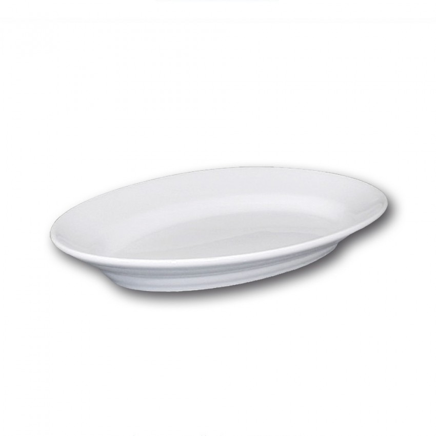 Plat ovale porcelaine blanche - L 35 cm - Tivoli