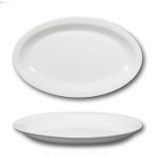 Plat ovale porcelaine blanche - L 32 cm - Roma