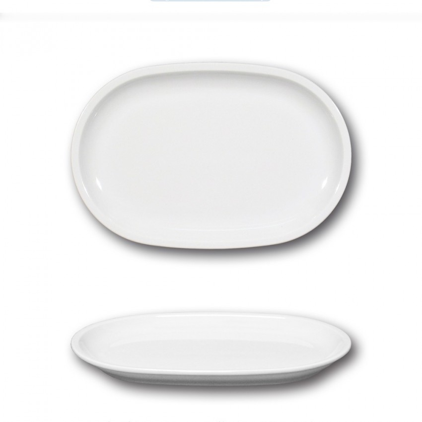 Plat ovale porcelaine blanche - L 25 cm - Roma