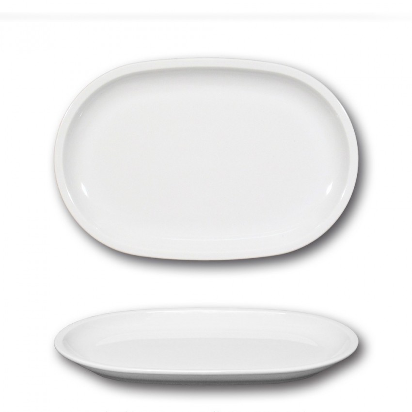 Plat ovale porcelaine blanche - L 28 cm - Chicago - Roma
