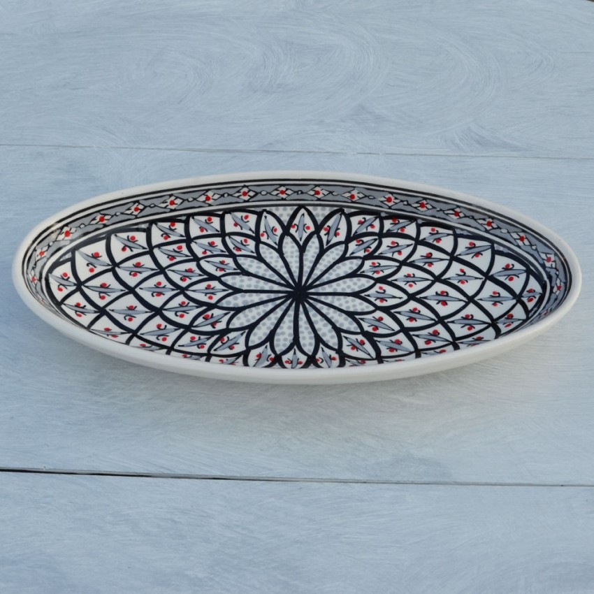 Plat ovale Bakir gris - L 50 cm