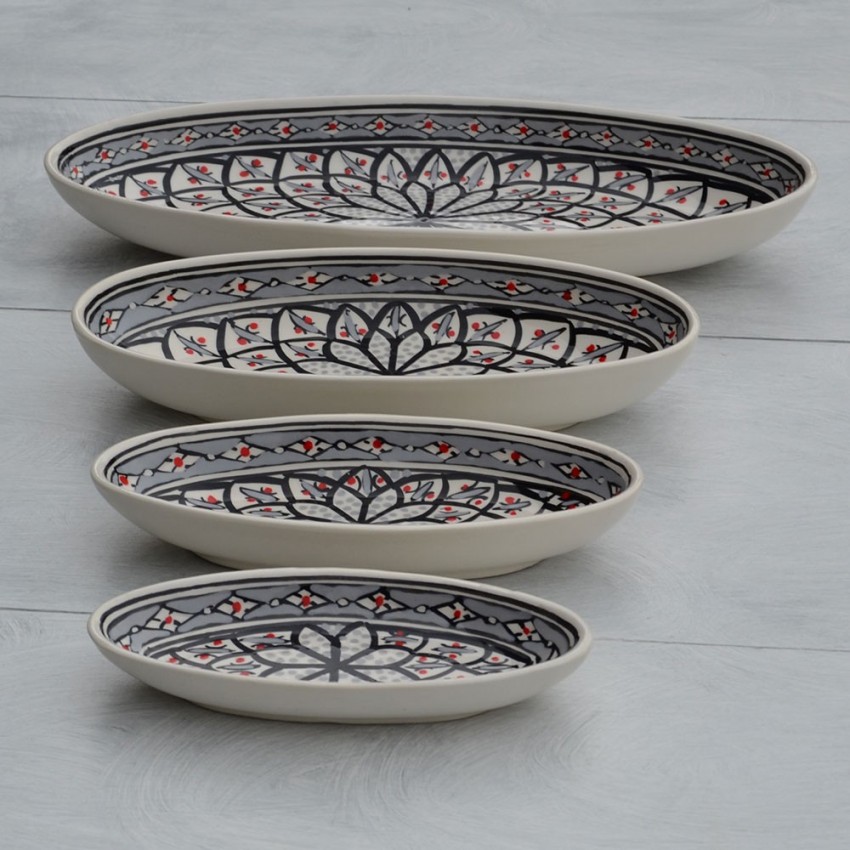 Plat ovale Bakir gris - L 50 cm