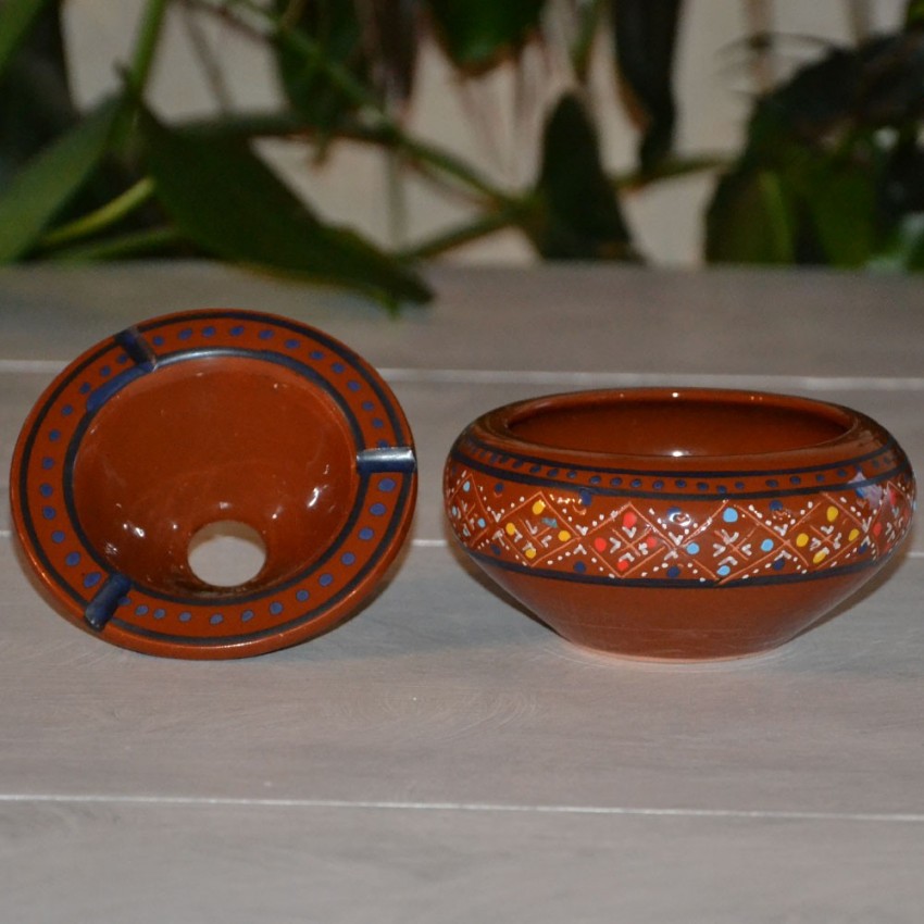 Cendrier anti fumée Marrakech marron- Moyen modèle