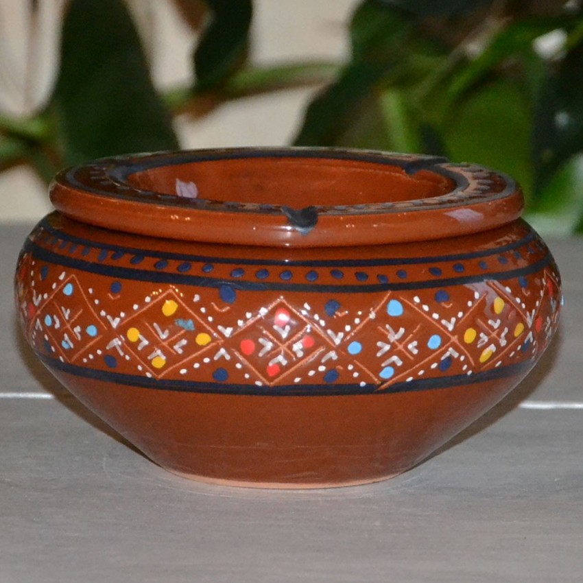 Cendrier anti fumée Marrakech marron- Moyen modèle
