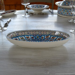 Plat ovale Bakir turquoise - L 24 cm