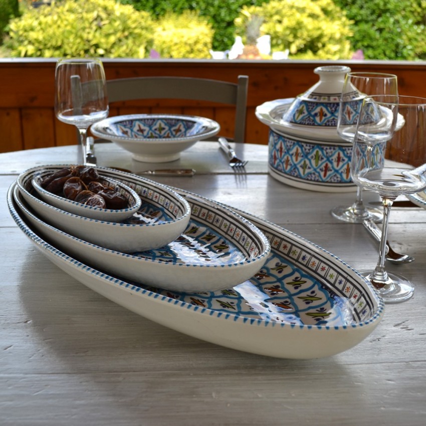 Plat ovale Bakir turquoise - L 40 cm