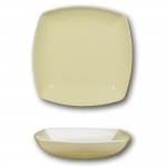 Lot de 6 assiettes creuses porcelaine italienne Crème - L 21 cm - Tokio