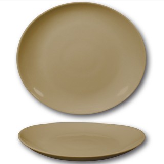 Assiette à steak porcelaine couleur tabac- D 30,5 cm - Tivoli