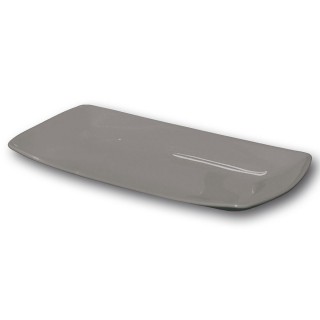 Plat rectangulaire porcelaine couleur Gris - L 30 cm - Tokio
