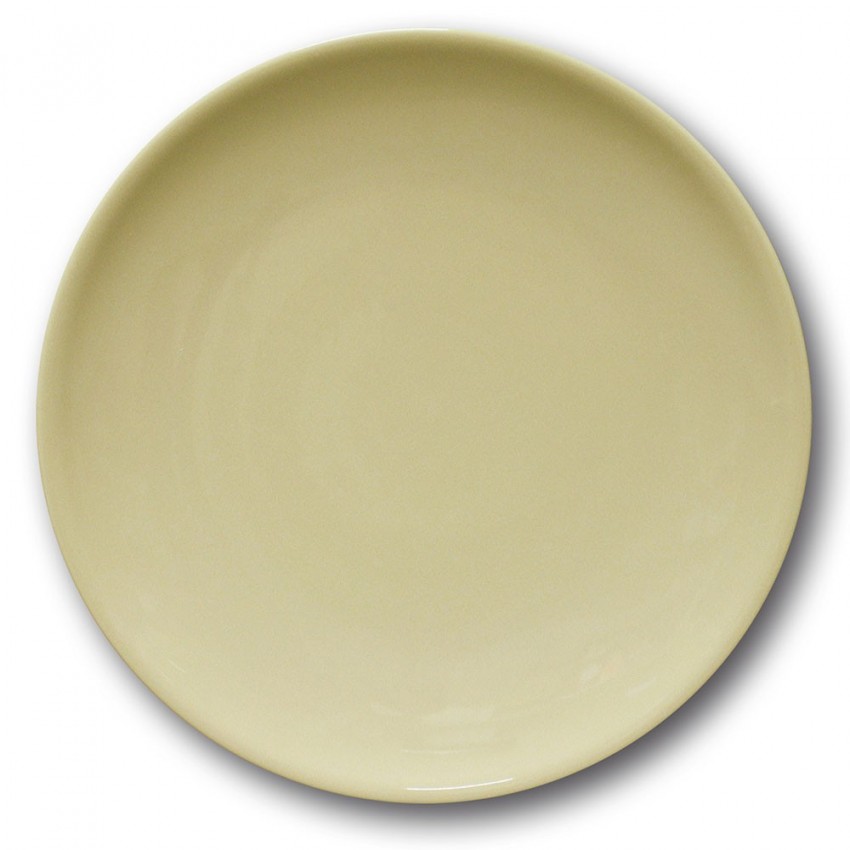 Lot de 6 assiettes plates porcelaine couleur Crème - D 28 cm - Siviglia