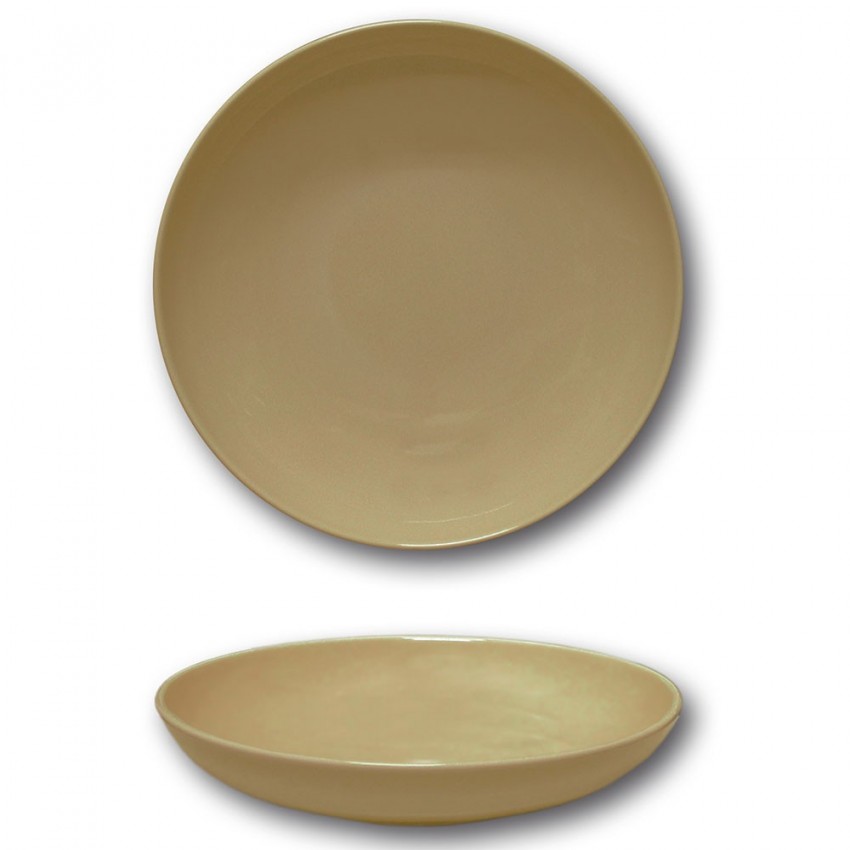 Assiette creuse porcelaine couleur Marron - D 22 cm - Siviglia