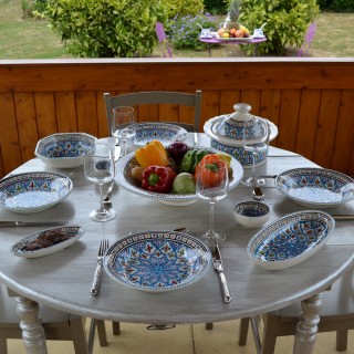 Plat ovale Bakir turquoise - L 24 cm