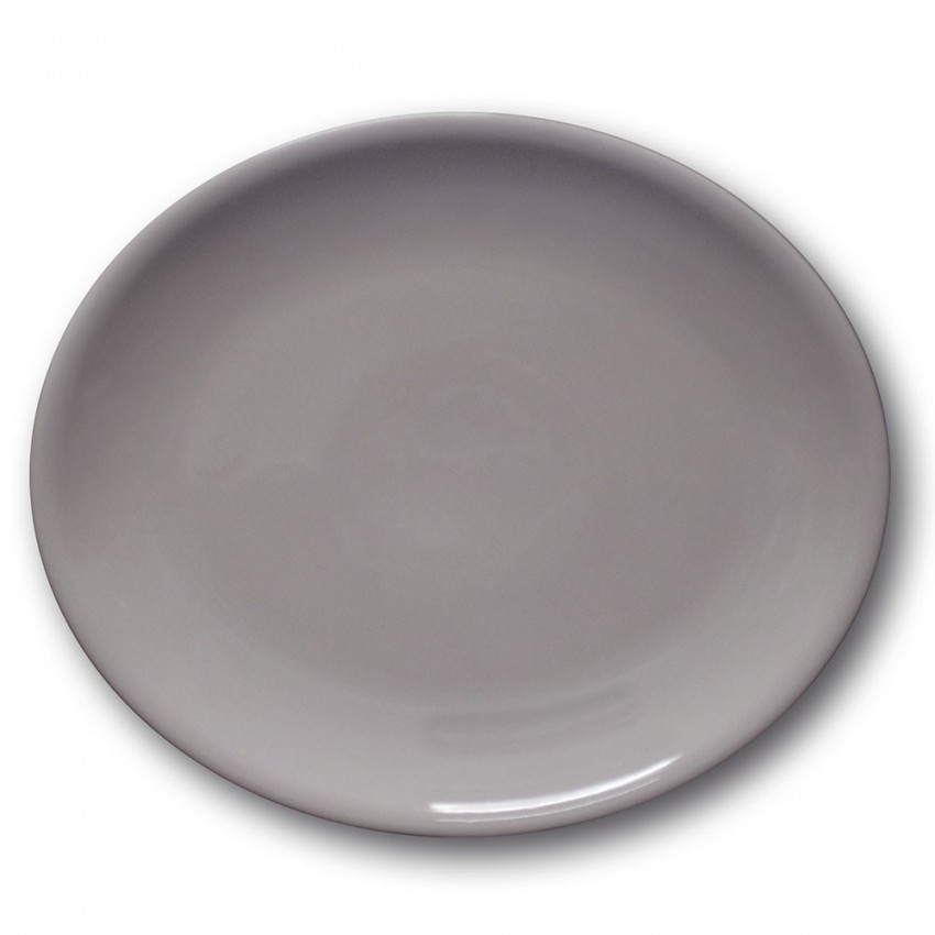 Assiette ovale porcelaine Gris - L 28 cm - Siviglia