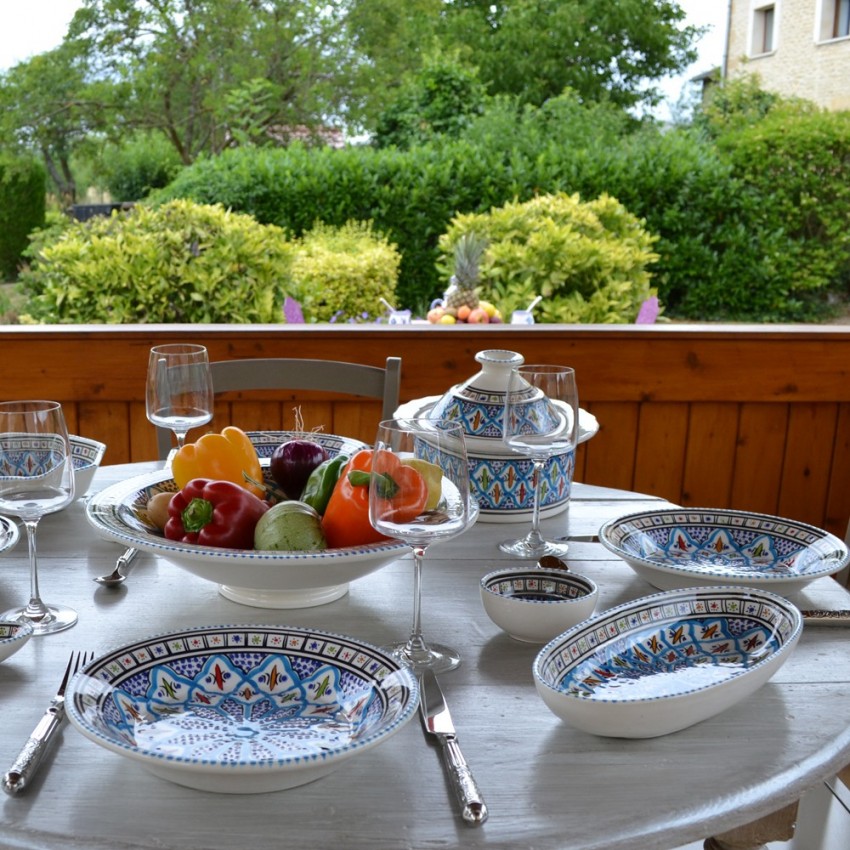 Plat ovale Bakir turquoise - L 40 cm