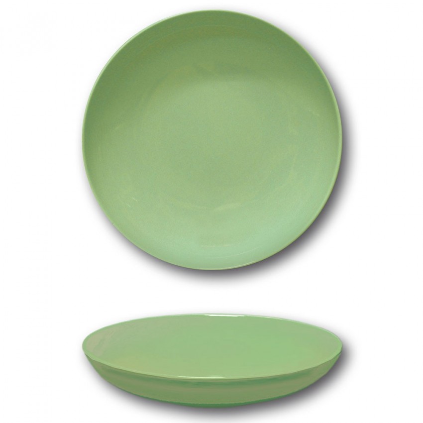 Assiette creuse porcelaine Vert - D 22 cm - Siviglia
