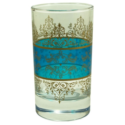 Verres à thé Shéhérazade Bleu, Vert et Jaune x 6